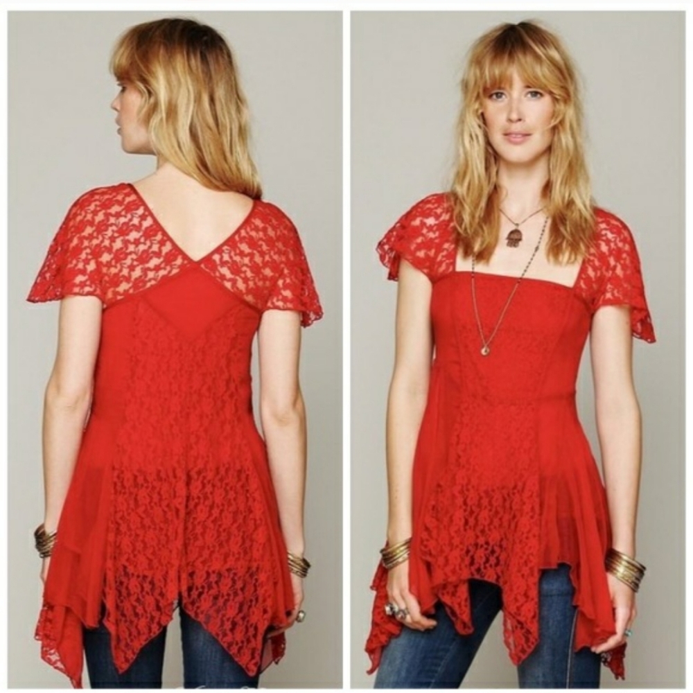 Free People On a Whim lace top (rare) - Picture 2 of 8